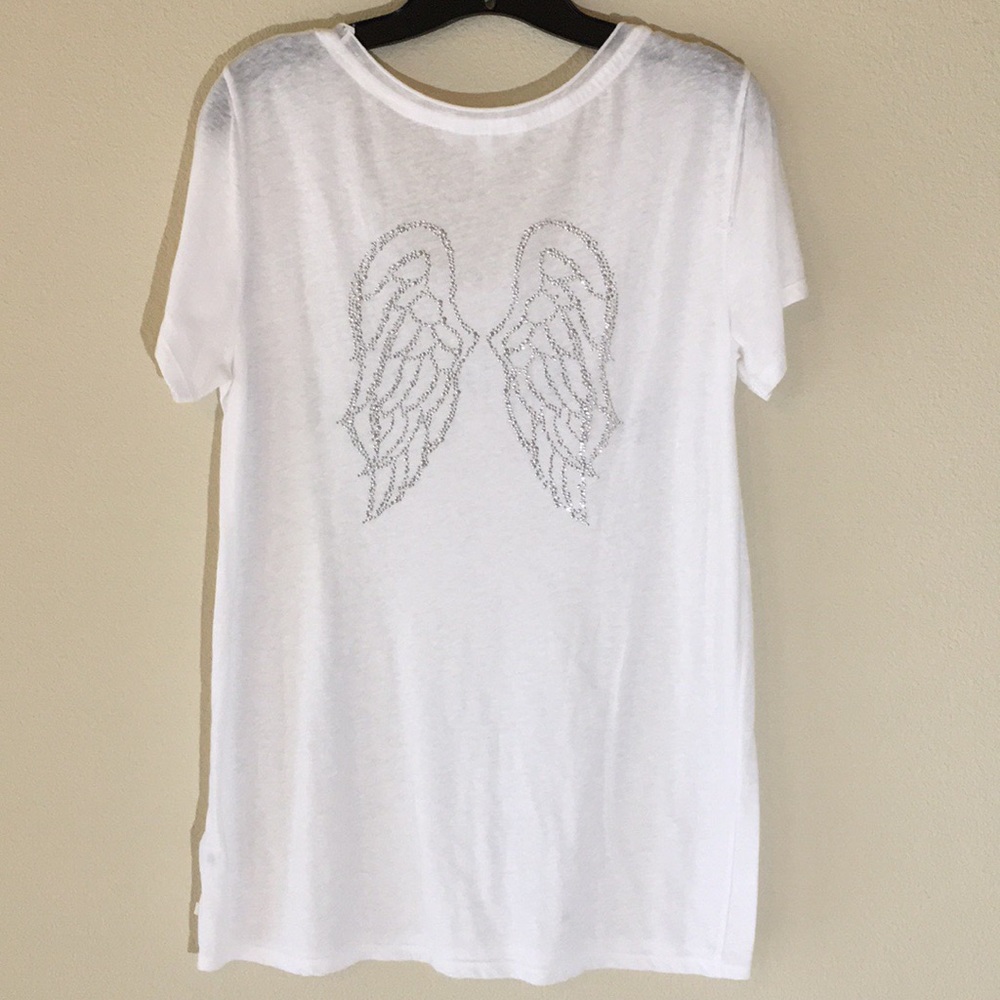 NWOT! Victoria’s Secret Sz M white beaded tee